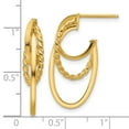 thumbnail image 2 of 14k Solid Yellow Gold Polished and Twisted Oval J-hoop Post Earrings 26.65x13.6mm Wide 5.7mm Thick Hoop Earring for Wome, 2 of 2