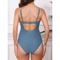thumbnail image 3 of Traje de baño para maternidad CUPSHE con correa ajustable fruncido L Slate Bl, 3 of 7