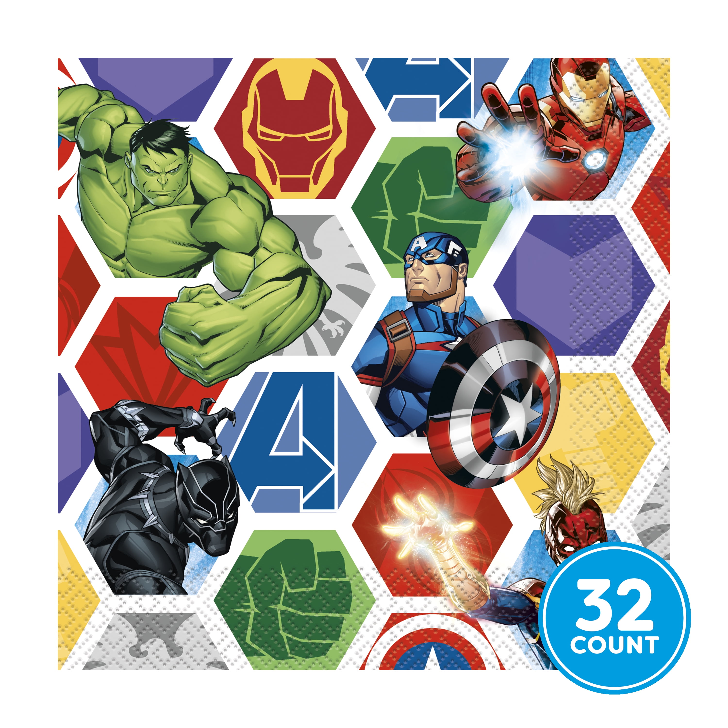 Avengers Birthday Paper Luncheon Napkins, 6.5in, 32ct