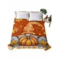thumbnail image 2 of King Flat Sheet Only Autumn Harvest Gnome Pumpkin Soft Microfiber Cooling Bedding Sheets Thanksgiving Maple Leaves Orange Flat Bed Sheet for Hotel,Home Decor, 2 of 9