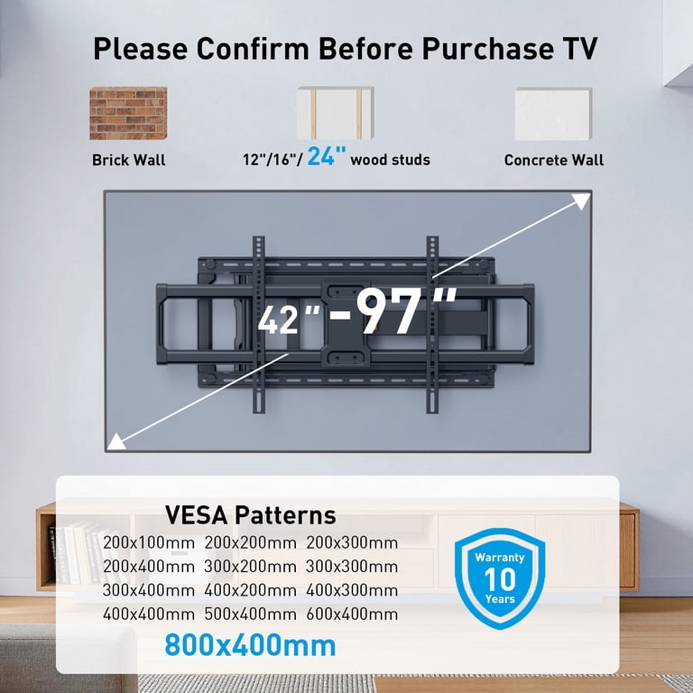 MountFTV Full Motion TV Wall Mount for 42" to 97" TVs photo 6