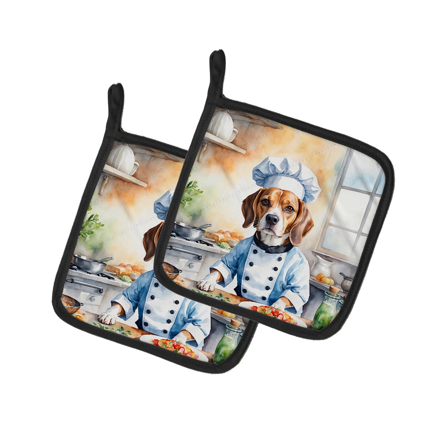 Chinese Crested The Chef Pair of Pot Holders