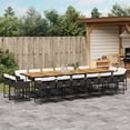 thumbnail image 1 of vidaXL 17 Piece Garden Dining Set with Cushions Black Poly Rattan, 1 of 5