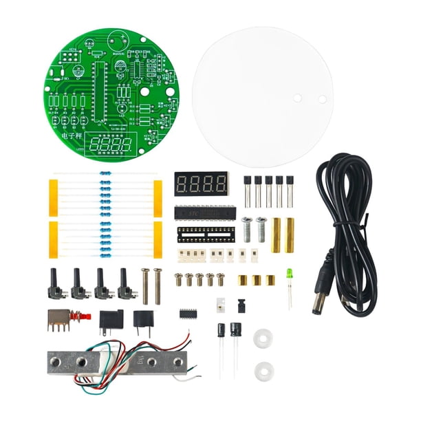Kit de báscula electrónica para armar, piezas para armar, 51 microcontroladores, proyecto de soldadura, 1 kg Conjunto B
