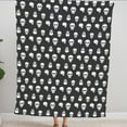 thumbnail image 3 of Cute Little Funny Ghost Blanket Gift, Spooky Decor Plush Soft Fleece Flannel Black White Spooky Halloween Throw Blanket Sheet for Toddler Lap Chair 130x150, 3 of 7