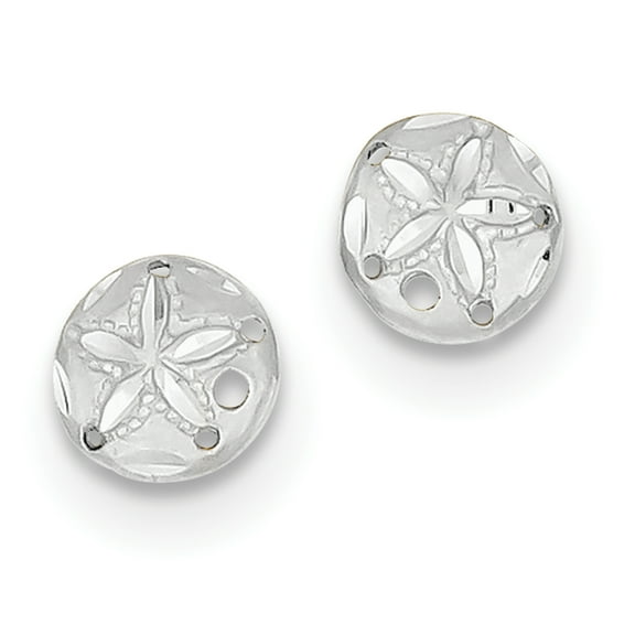 Primal Gold 14 Karat White Gold Diamond-cut Sand Dollar Earrings
