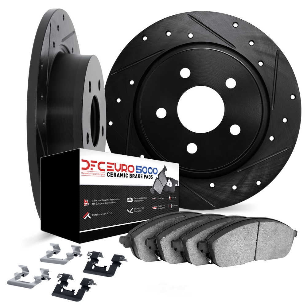 DFC 5000 Euro Ceramic Brake Pads and Hardware Kit - Archived 8612-63054 DFC Rotors-Drilled and