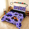 thumbnail image 2 of Erosebridal Monster Truck King Size Comforter Sets, Off-Road Comforters King Size, Purple Blue, Black Reversible 3-Piece 1 Comforter and 2 Pillowcases, 2 of 6