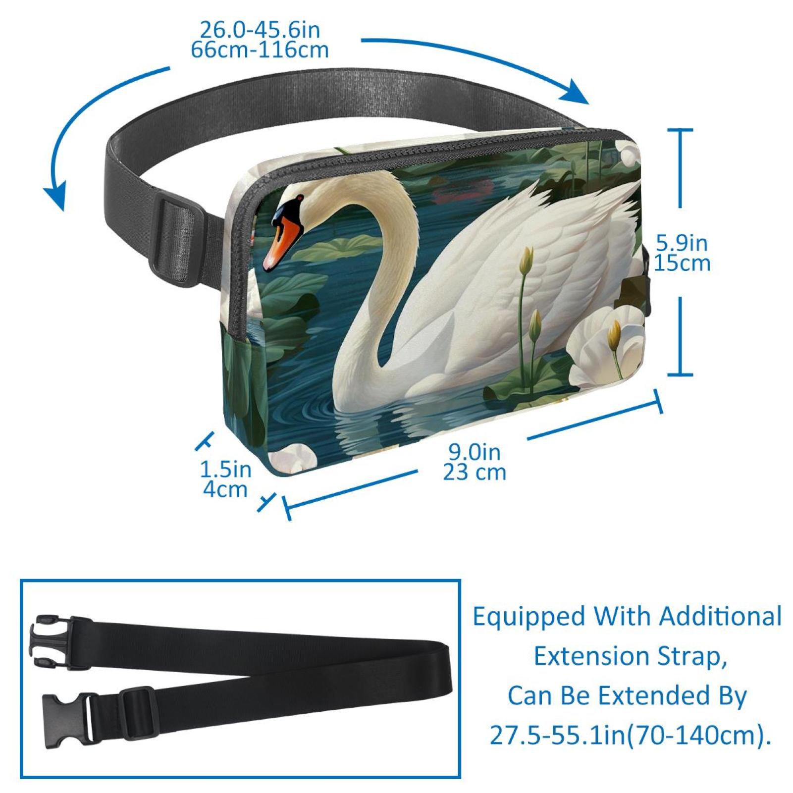 Swans Lightweight Adjustable Sling Bag Waist Pack with Extension Strap Unisex - Ideal for Travel and Outdoor Activities