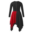 thumbnail image 4 of Doomiva Robe de Danse pour Filles Enfants, Manches Longues, Métallique, Or, Bloc de Couleur, Rouge 12, 4 of 7