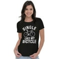 thumbnail image 3 of Single Like My Bicycle Gear Hipster Womens Fitted Plus Size Graphic Tee Brisco Brands 2X, 3 of 5