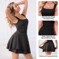 thumbnail image 4 of Robe Mini Noire à Encolure Carrée, Robe de Soirée Sans Manches Froncée pour Femmes, Robe Cocktail à Ourlet Volanté pour Femmes, 4 of 7