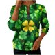 thumbnail image 3 of TaTaai Women's St. Patrick's Day Print Loose Round Neck Sweatshirt Casual Long Sleeve Pullover Top Soft Comfortable for Daily Home Office Streetwear Spring Fall Winter Gift, 3 of 5
