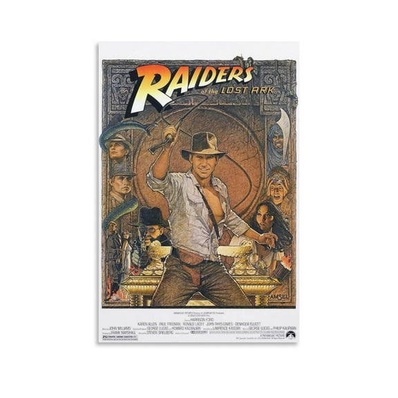 Raiders of The Lost Ark Movie Poster Posters Art Print Wall Photo Paint Poster Hanging Picture Family Bedroom Decor Gift 20x30inch(50x75cm)