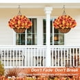thumbnail image 4 of Lyacmy Fall Artificial Hanging Basket with Mums, UV Resistant Fake Flower Petunias with with 20Inch Coconut Lining Chain Flowerpot, 4 of 8