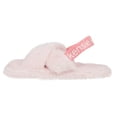 thumbnail image 3 of Kensie Cute Cross Strap Faux Fur Home Slippers, Blush (Women's), 3 of 9