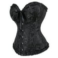 thumbnail image 2 of Corset Top Bustiers for Women Lace Up Ovebust Victorian Corset Plus Size Vintage Corsets Black S, 2 of 5