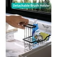 thumbnail image 5 of LEFEE Sink Caddy with Brush Holder, Rustproof Stainless Steel Sink Caddy for Sponge, Kitchen Sink Organizer with Drawable Drain Tray, Brush (8.26 * 3.62 * 4.72 in), 5 of 7