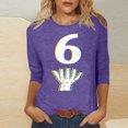thumbnail image 5 of Birdeem Blouses Décontractées pour Femmes, Manches 3/4, Col Rond, Chandail, Haut Imprimé, Blouse Mode, 5 of 5