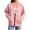 Pink, variant on BXJX Womens Bomber Sweatshirts, Stand Up Collar Long Sleeve Casual Fall Outerwear with Pockets Pink Size S-2XL