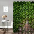 thumbnail image 2 of Orinice Green leaf shower curtain garden landscape natural plant scenery bamboo wall country cottage bathtub curtain set fabric bathroom accessories with hooks 36x72, 2 of 7