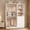 White, variant on Homieasy 57.3'' W 2-Piece Closet Organizer System with Drawers and Hanging Rods, White Oak