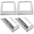 thumbnail image 4 of LEORX 4pcs Deck Base Plate Silver Heavy Duty Post Base Brackets for Fence Posts, 4 of 8