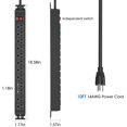 thumbnail image 3 of Protector contra sobretensiones Power Strip HHSOET de montaje giratorio de 12 salidas, 3 of 7
