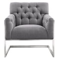 thumbnail image 1 of Armen Living Emily Accent Chair in Gray and Brushed Silver, 1 of 2