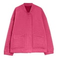 thumbnail image 7 of Guieoi Fall Coats Plus Size Women's Fall Lightweight Jackets Trendy Solid Color Long Sleeves Casual Zipper Tops Pink Black*Friday/Cyber*Monday Clearance, 7 of 7