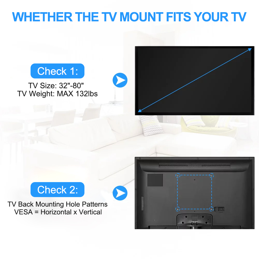 YUANYE Full Motion TV Wall Mount for 32-80 Inch TVs photo 4