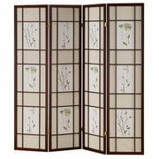 Ore International R5443 - 4 4 Panel Shoji Screen - Cherry