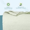 thumbnail image 3 of Sage Green Organic Cotton King Blanket - GOTS Certified, Breathable, Cal King/King, 3 of 8