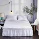 thumbnail image 2 of Bed base cover, single bed skirt with ruffle with solid color elastic, white color, 150 x 200 + 38 cm, 2 of 5