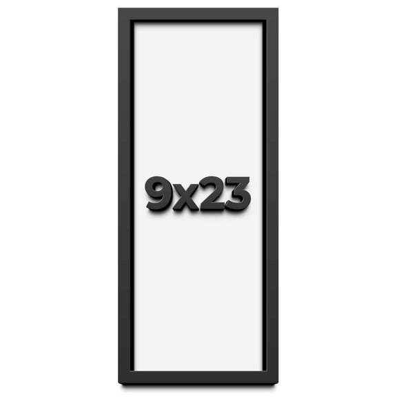 9x23 Shadow Box Frame Black | 1 inches Deep Real Wood Contemporary Shadowbox Display Frame | UV