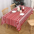 thumbnail image 1 of ZACOO Christmas Fabric Tablecloth 60"x120" Farmhouse Winter Holiday Boho Style Table Cloth Table Cover with Reindeer and Snowflake Pattern, Rectangle, 1 of 7