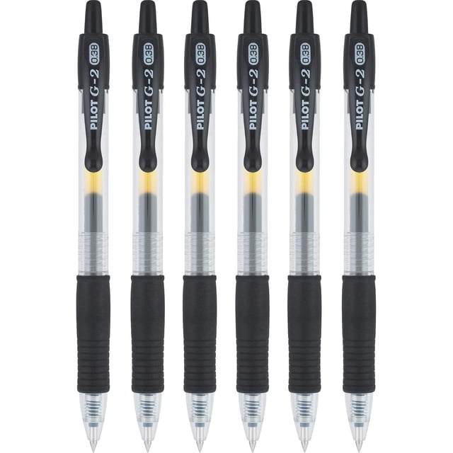 Boligrafos de gel Pilot G2 punta ultrafina 0.38 mm retractiles 6 unidades