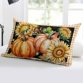 thumbnail image 5 of Burnt Orange Yellow Pumpkins Fall Throw Pillow Covers, Thanksgiving Sunflower Plaid Soft Breathable Pillow Cases with Zipper for Sleeping, King Size Pillowcases for Couch Bed Sofa Chair 20x36 Inches, 5 of 6