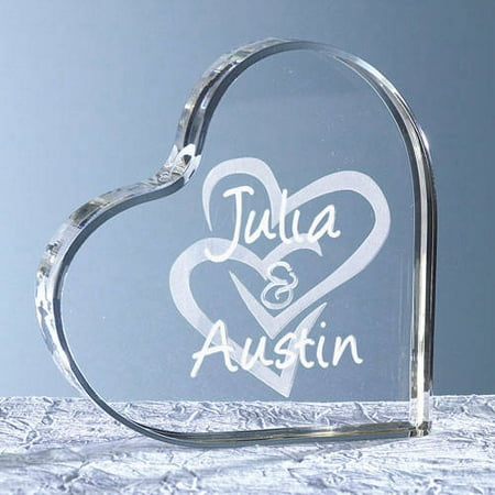 Personalized Acrylic Heart Cake Topper, Multiple Designs