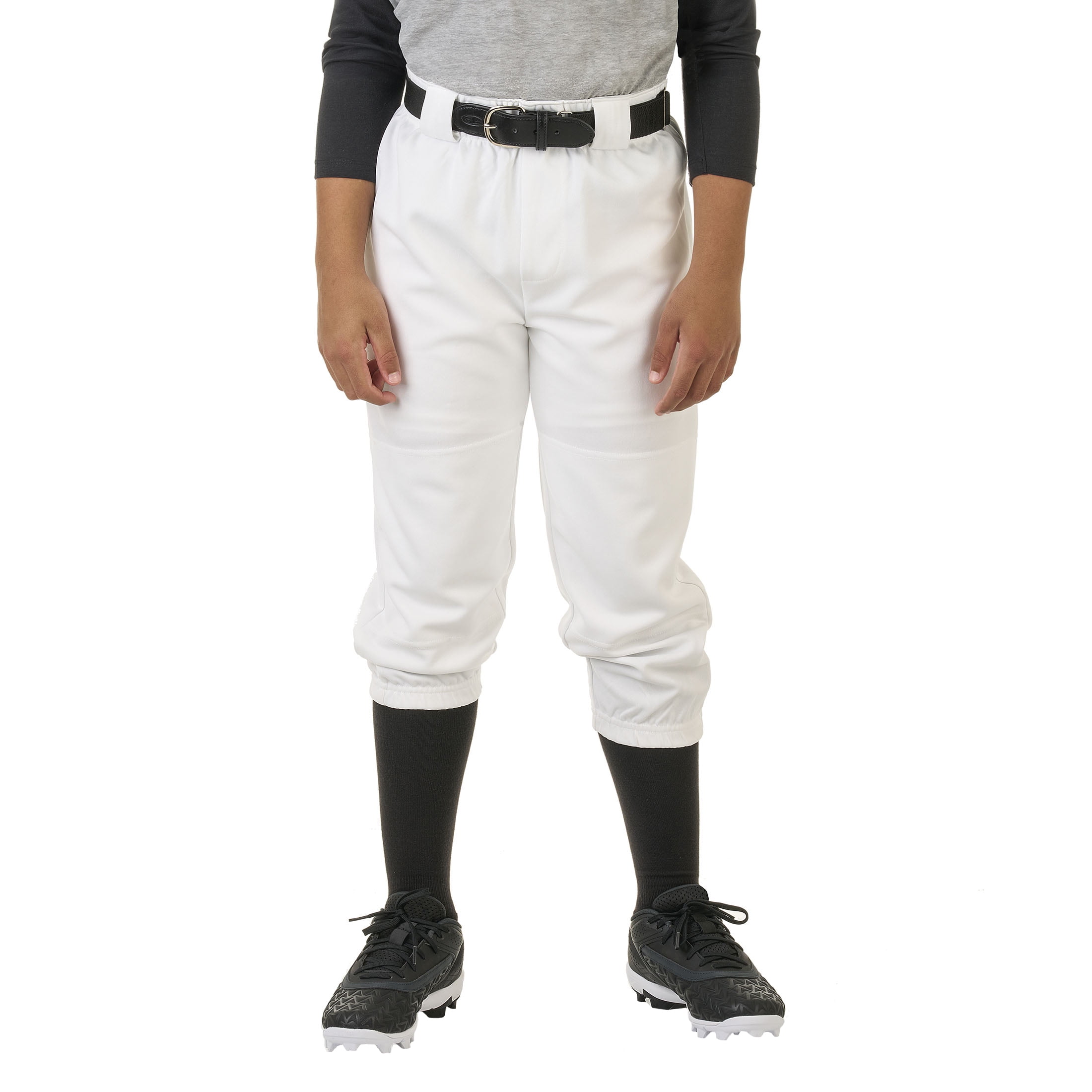 (2 pack) Athletic Works Youth Unisex Baseball/Softball Pants, Size M, White