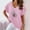 Pink, variant on Alllist Short Sleeve Spring Tops for Women 2024 V-Neck Floral Cotton And Linen T-Shirts Dress Blouses for Women