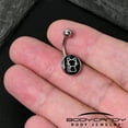 thumbnail image 2 of Black and White Kitty Cat Belly Ring, 2 of 7