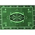 thumbnail image 1 of Ahgly Company Indoor Rectangle Medallion Emerald Green Traditional Area Rugs, 8' x 12', 1 of 4