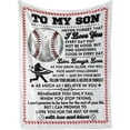 thumbnail image 2 of Baseball Gifts Blanket for Boys, to My Son Gifts from Mom Dad Flannel Blankets, Throw for Teen Sports Fans Kids Adults 60" x 50", 2 of 6