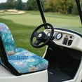 thumbnail image 5 of POLERO Tropical Golf Cart Seat Covers Universal Fit for Club Car Precedent Ordinary Seat Cushion, Blue Palm Leaves Floral Print Fashion Golf Cart Decorations Soft and Comfortable, Breathable, 5 of 8