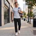 thumbnail image 4 of AZoiNM Men's Quick-Dry Athletic Pants Loose Fit Straight Leg Reflective Elastic Waistband, 4 of 11