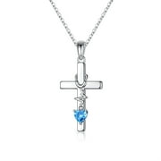 TINGN Sterling Silver Nurse Gifts for Women Cross Stethoscope Necklace Embellished with Birthstone Graduation Appreciation Gifts for Nurses Doctors Medical Assistant Nurses Week Gift