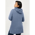 thumbnail image 2 of Ellos Women's Plus Size Zip-Front Hoodie With Zip Pockets French Terry Long Oversized Jacket, 2 of 2