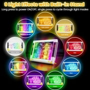 UKEXE Rechargeable LED Drawing Board Toy for Kids - 15-Inch Glow Art Tablet with 9 Neon Modes, Tracing Sheets, Gifts for 4-12 Year Old Boys Girls (White)