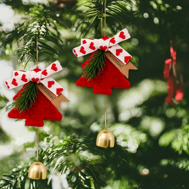 HCBY Christmas Tree Bells Pendant Hanging Wind Chime Doorbell